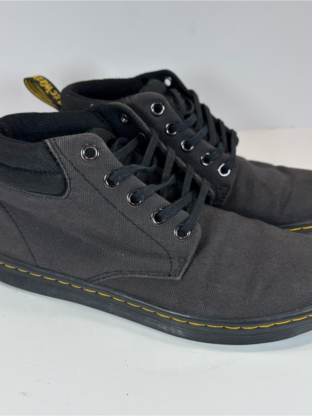 Dr Martens Kids Combs Black Canvas Low Combat Boots Black Boys Girls Sneaker 6